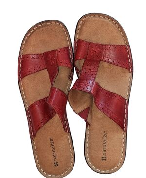 Naturalizer Women's Sandals in Rich Red Leather 7.5